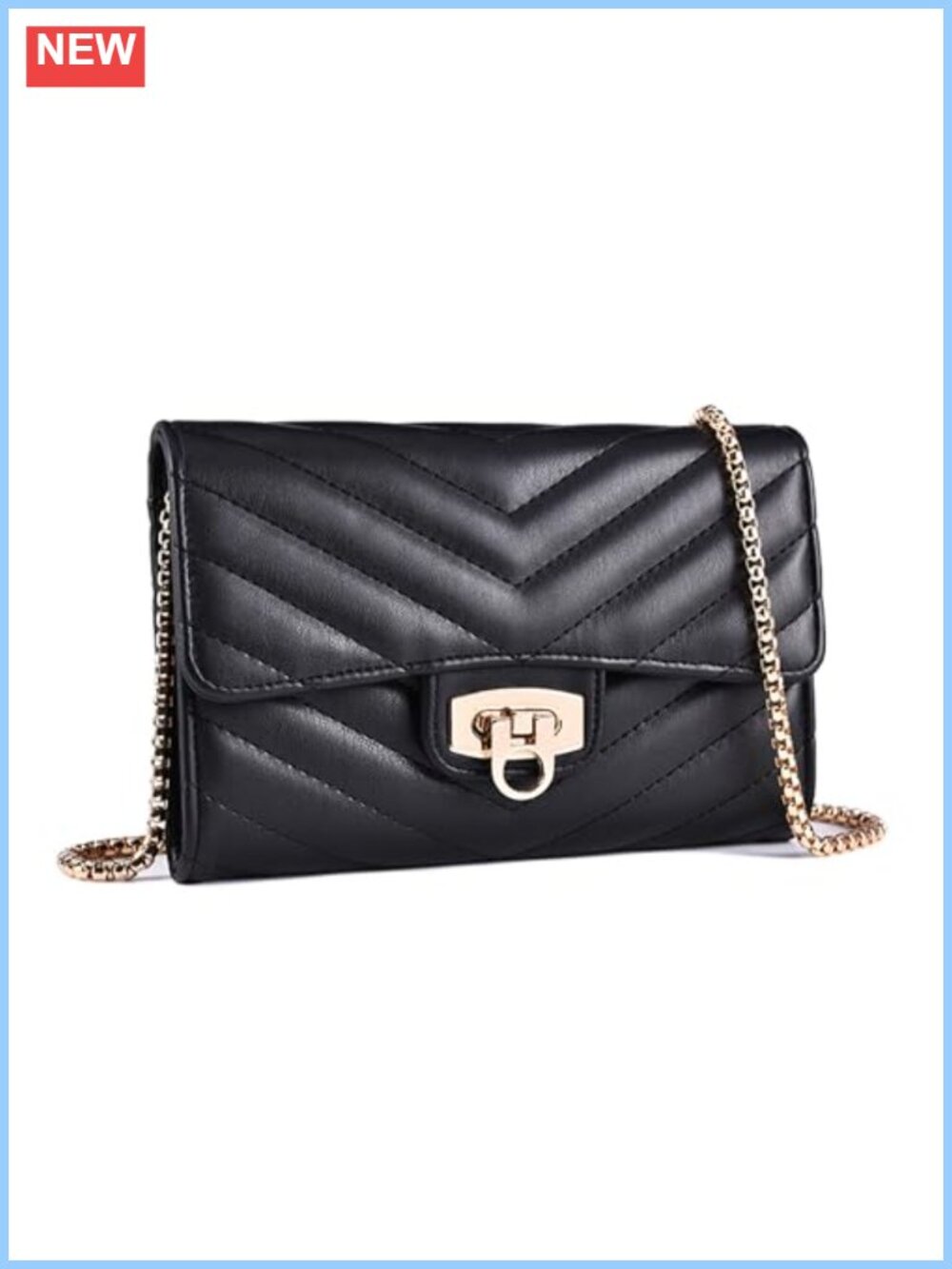 Quilted Crossbody Sling Bag PU Leather Phone Holder Wallet
